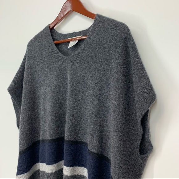 Oversized White & Warren 100% Cashmere Sweater Gray Navy Blue Multi Size XS/S - Picture 4 of 16
